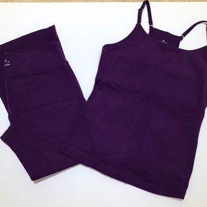 Beyond Yoga Purple 2 Piece Set Pants and Adjustable Strap Top